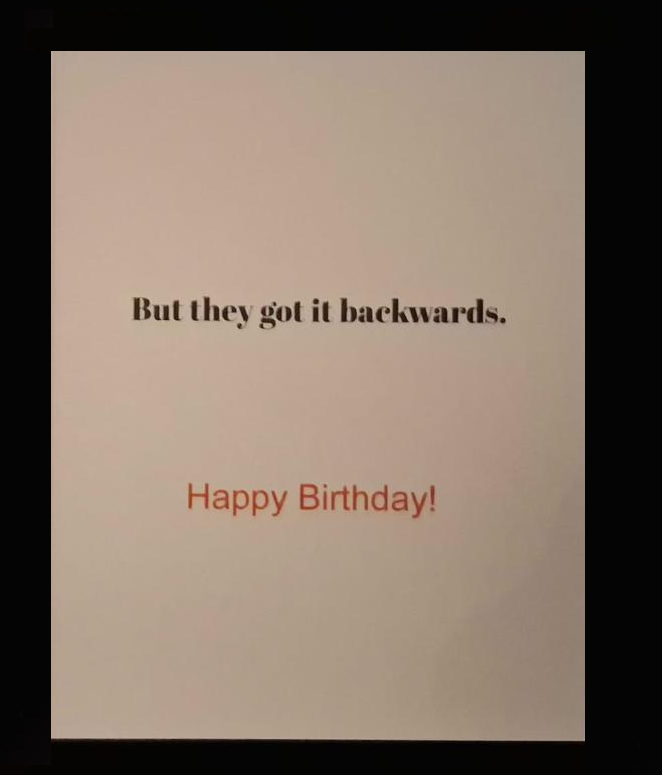 The witches in Salem cast a spell to make you younger. But they got it backwards. Happy Birthday! 4 1/2"w x 5 3/4"h Greeting Card.