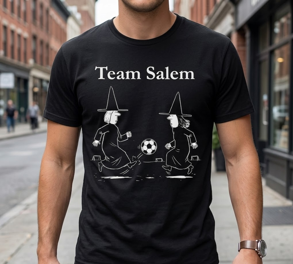 Team Salem. Black, Short Sleeved, Core Cotton T-Shirt.