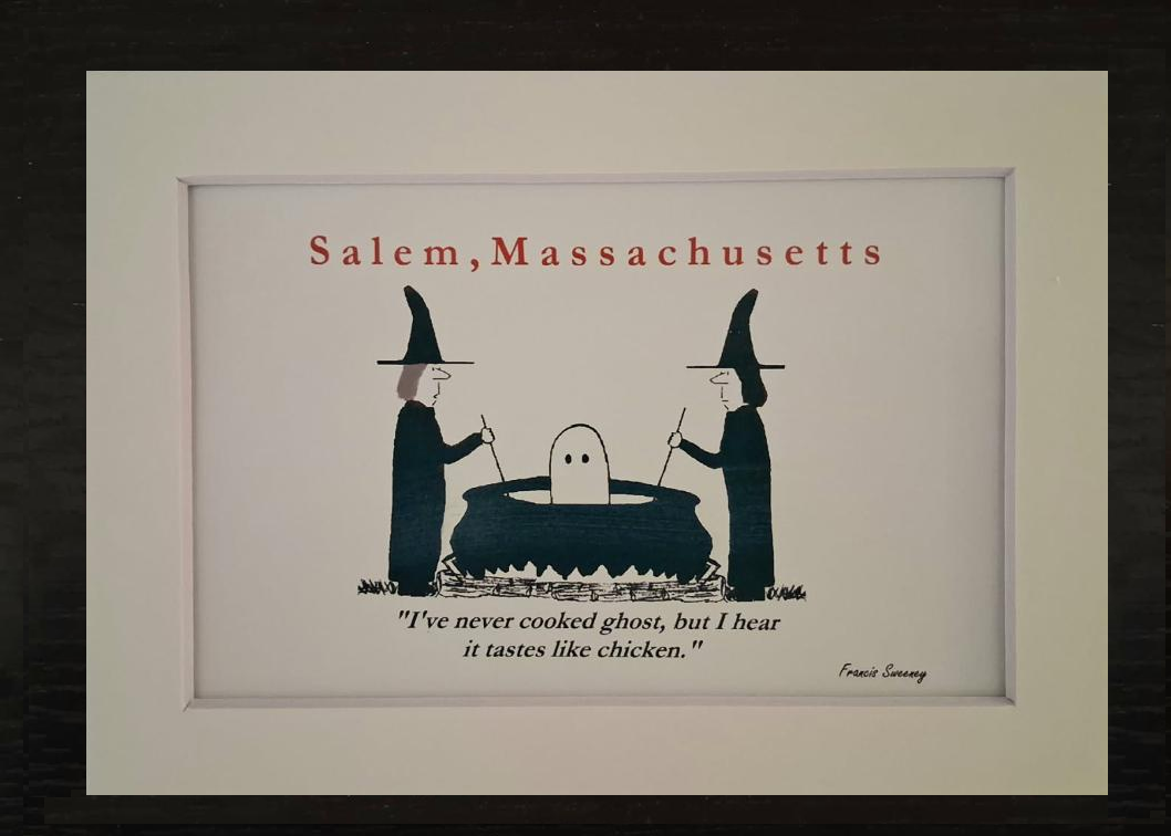 "I've never cooked ghost, but I hear it tastes like chicken." 5x7 White, matted print.