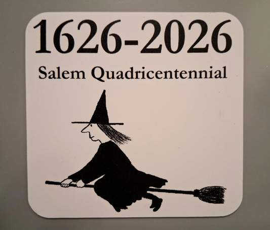 1626-2026 Salem Quadricentennial. Die cut, waterproof, flexible, refrigerator magnet.
