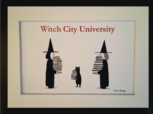 5x7 White, matted print. Witch City University