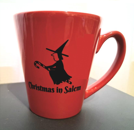 Christmas in Salem. 11 oz, red, Christmas mug.