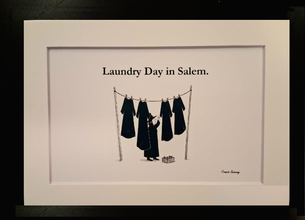 Laundry Day in Salem. 5x7 White, matted print.