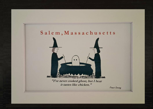 "I've never cooked ghost, but I hear it tastes like chicken." 5x7 White, matted print.